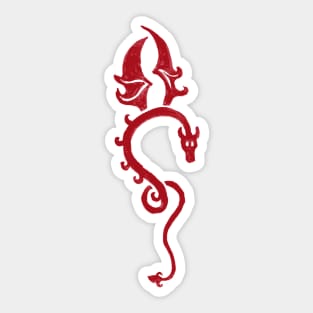 Red dragon white background Sticker